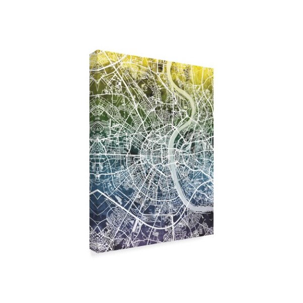 Michael Tompsett 'Cologne Germany City Map Blue Yellow' Canvas Art,18x24